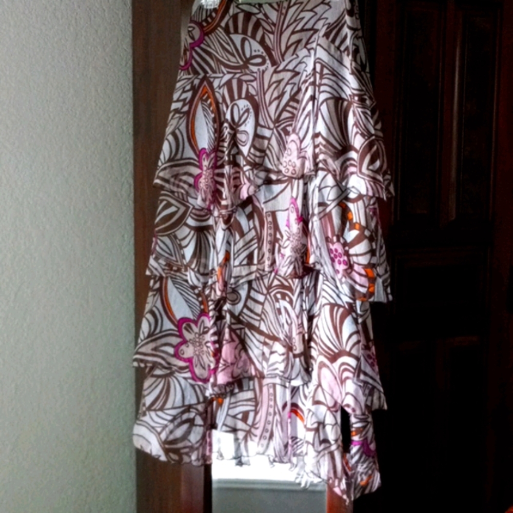 Laundry Silk Tiered Skirt EUC